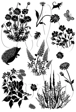 Card-io Field Florals A6 Clear Stamp Set