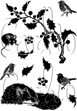 Card-io Holly Hide-Away A7 Clear Stamp Set