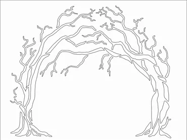 MajeMask Stencil Tree Arch -6" x 8"