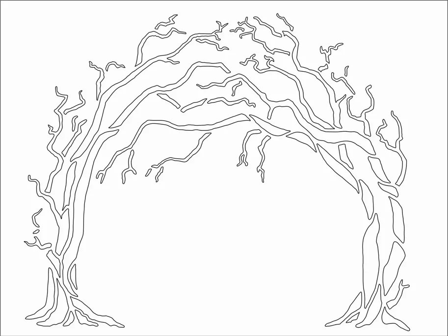MajeMask Stencil Tree Arch -6" x 8" 