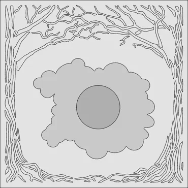 MajeMask Stencil Through the Forest 15 cm x 15 cm