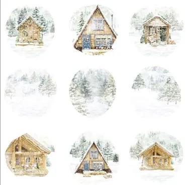 Charlie & Paulchen Design Cardstock Waldweihnacht – Vignetten Blockhäuser