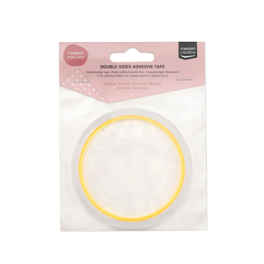 Vaessen Creative • Doppelseitiges Klebeband 3mmx15m Transparant