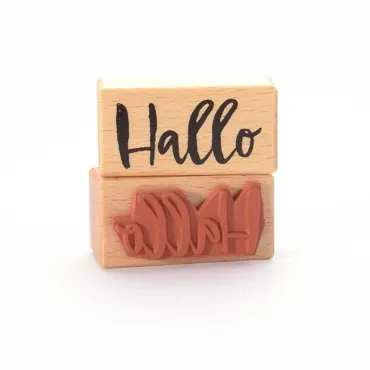 Heindesign Motivstempel Titel: Hallo (Pinselstrich)