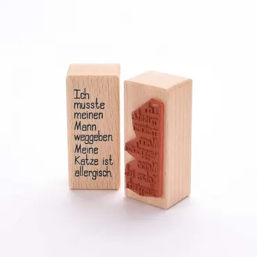 Heindesign Motivstempel Titel: Ich musste meinen Mann weggeben ...