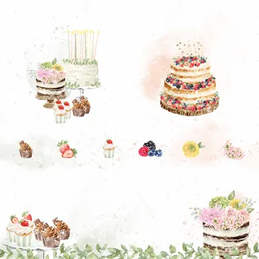 Charlie & Paulchen Glückwunsch – Ausschneidebogen Torten