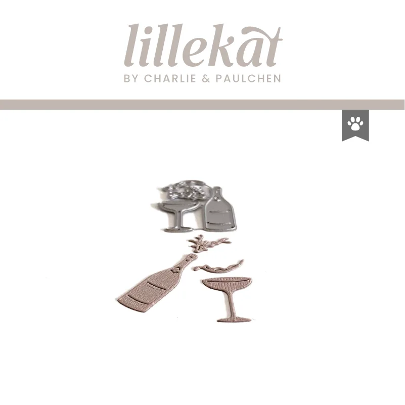 Lillekat by Charlie & Paulchen Stanzformen Sektflasche & Glas