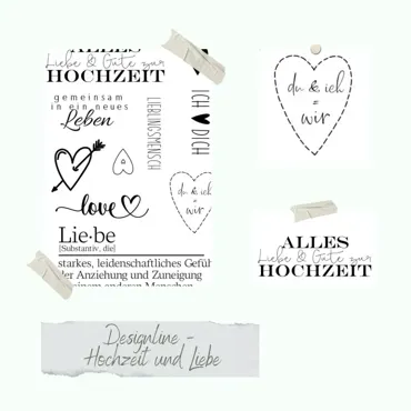 Creative-Depot Stempelset - Designline - Hochzeit und Liebe