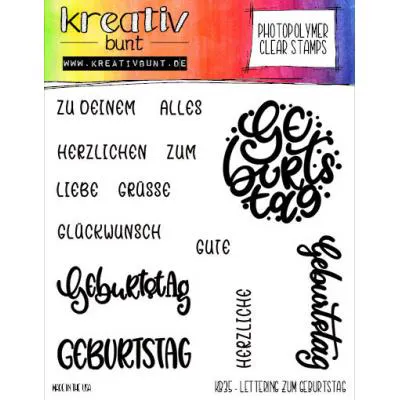 Kreativbunt Clear Stamps Lettering zum Geburtstag