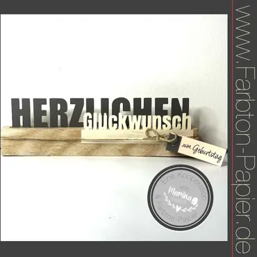 Farbton Papier Stanze "Herzlichen Glückwunsch" (81)