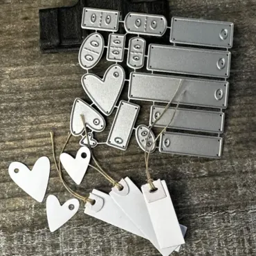 Farbton Papier Stanze "Anhänger / Schriften" (84)