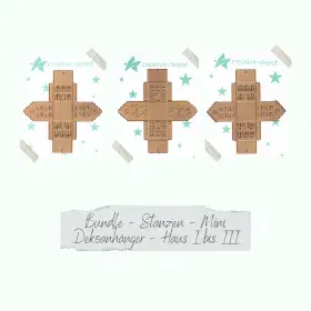Creative-Depot Bundle - Mini Dekoanhänger - Haus - I bis III - Stanzen
