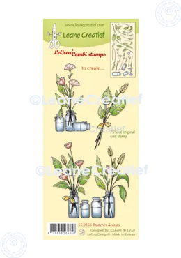 LeCreaDesign® Silikon Kombi Stempel Blumen mit Vase