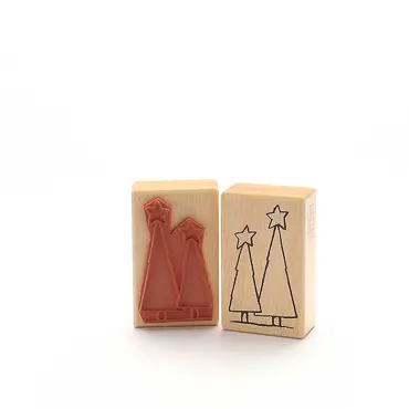 Heindesign Motivstempel Titel: Zwei Weihnachtsbäume mit Stern