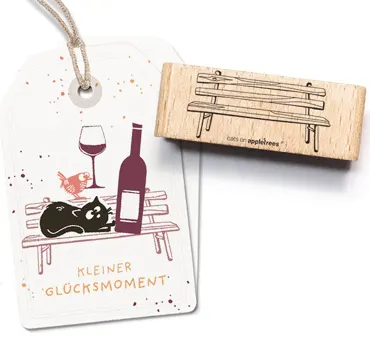 Cats on appletrees Stempel Gartenbank