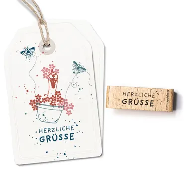 Cats on appletrees Stempel Herzliche Grüße