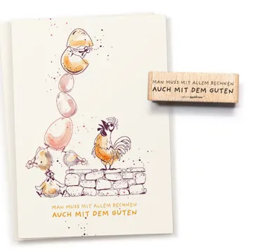 Cats on appletrees Stempel Man muss mit allem rechnen