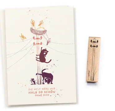 Cats on appletrees Stempel Strommast