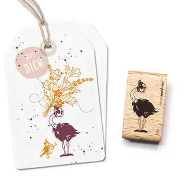 Cats on appletrees Stempel Vogel Strauß Elin