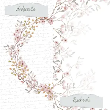 Creative-Depot Designpapier - Kranz mit Schrift - Doppelseitig bedruckt