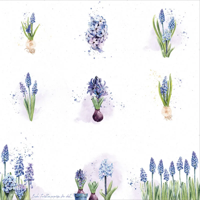 Charlie & Paulchen Design Cardstock Flora- Ausschneidebogen Blaue Blüten