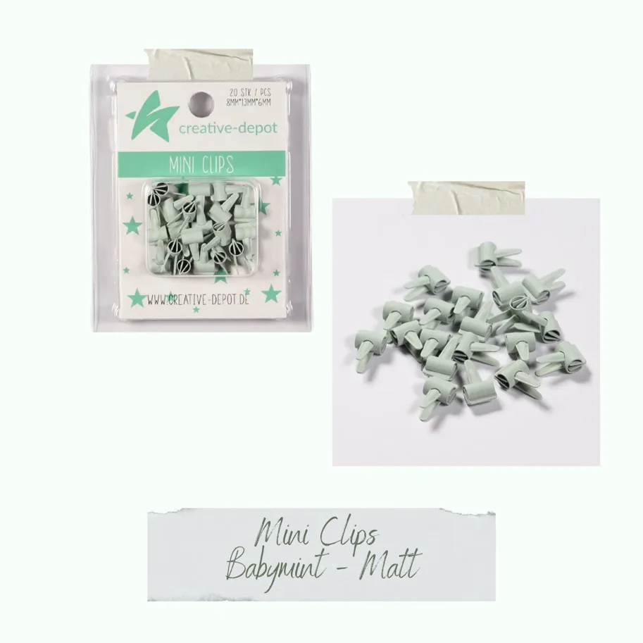 Creative-Depot Mini Clip - Babymint - Matt - 20 Stück