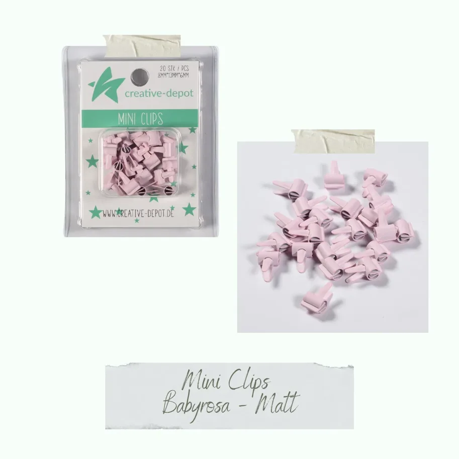 Creative-Depot Mini Clip - Babyrosa - Matt - 20 Stück