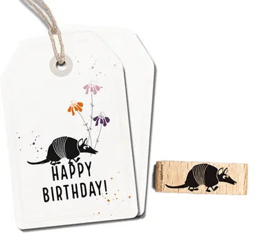 Cats on appletrees Stempel Gürteltier Alvar