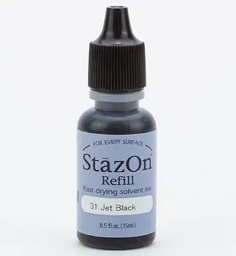 StazOn Refill Jet Black 15ml