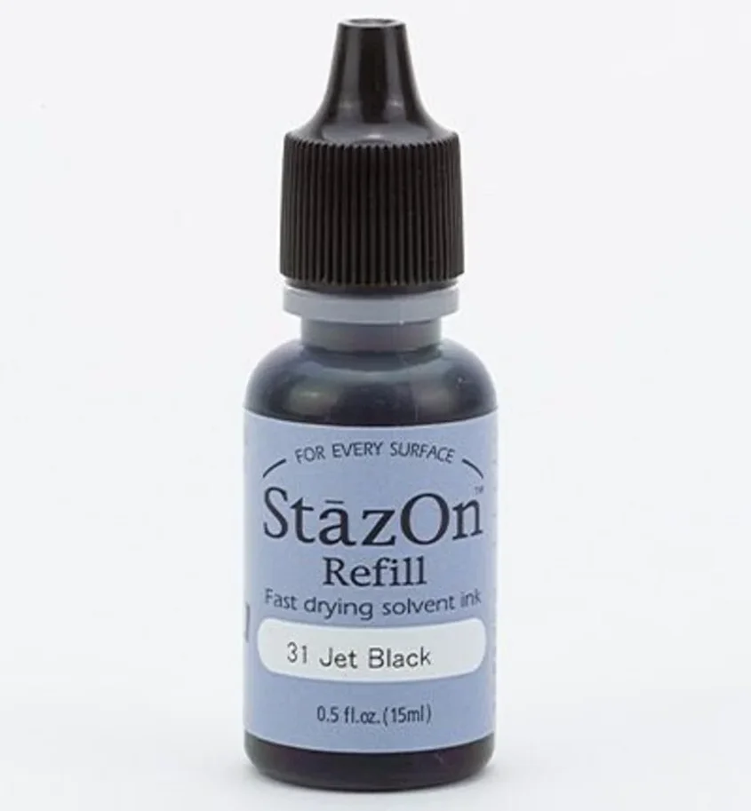 StazOn Refill Jet Black 15ml 