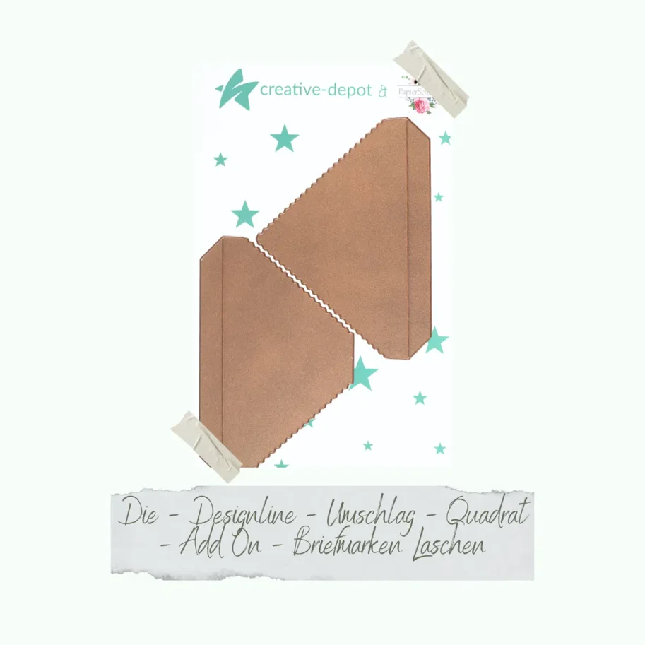 Creative-Depot Die - Designline - Umschlag - Quadrat - Add On - Briefmarken Laschen