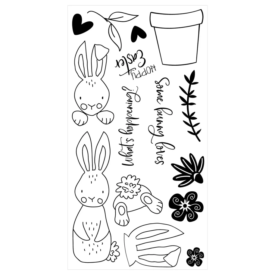 Sizzix Clear Stamps by Catherine Pooler Bunny Bits & Blooms