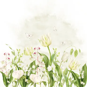 Charlie & Paulchen Design Cardstock Weisse Blumenwiese XXL