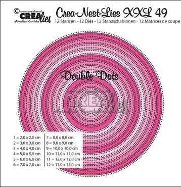 Crealies Crea-Nest-Lies XXL dies no. 49, Circles with double dots