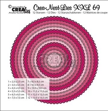 Crealies Crea-Nest-Lies XXL dies no. 69, Circles with open scallop