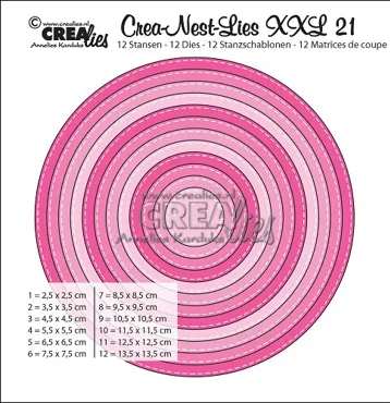 Crealies Crea-Nest-Lies XXL dies no. 21, Circles with stitchline