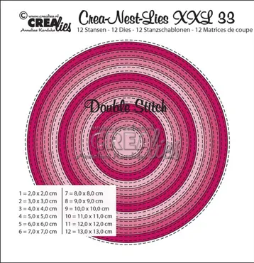 Crealies Crea-Nest-Lies XXL dies no. 33, Circles with double stitchline