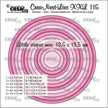 Crealies Crea-Nest-Lies XXL dies no. 115, Circles with little stripes