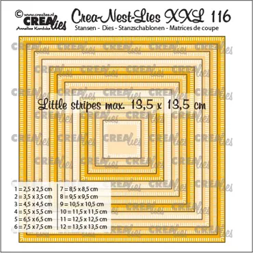 Crealies Crea-Nest-Lies XXL dies no. 116, Squares with little stripes