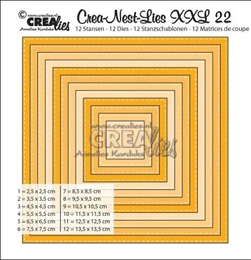 Crea-Nest-Lies XXL dies no. 22, Squares with stitchline