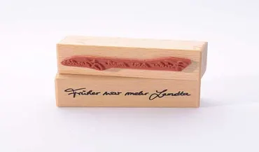 Heindesign Motivstempel Titel: Anja · Früher war mehr Lametta!