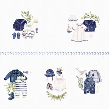 Charlie & Paulchen Bébé doux maritime – Ausschneidebogen