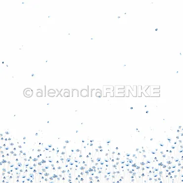 Alexandra Renke Designpapier 'Zarte blaue Blütenwiese' 200g/m²
