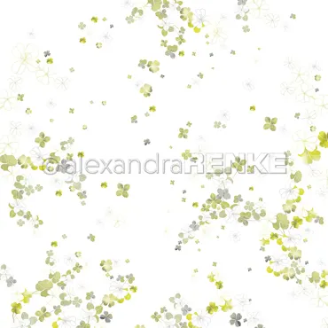 Alexandra Renke Designpapier 'Grünes Glücksklee-Gestöber Klein' 200g/m²