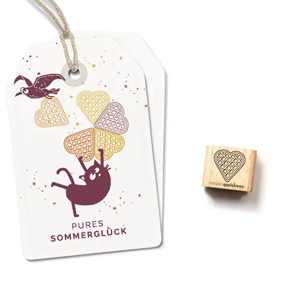 Cats on appletrees Ministempel Herzwaffel
