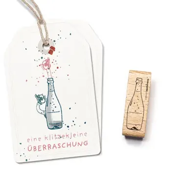 Cats on appletrees Stempel Sektflasche