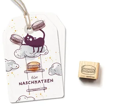 Cats on appletrees Ministempel Macaron 2 - Outline