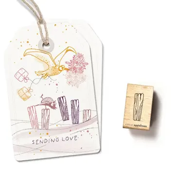 Cats on appletrees Stempel Holzpfahl 3