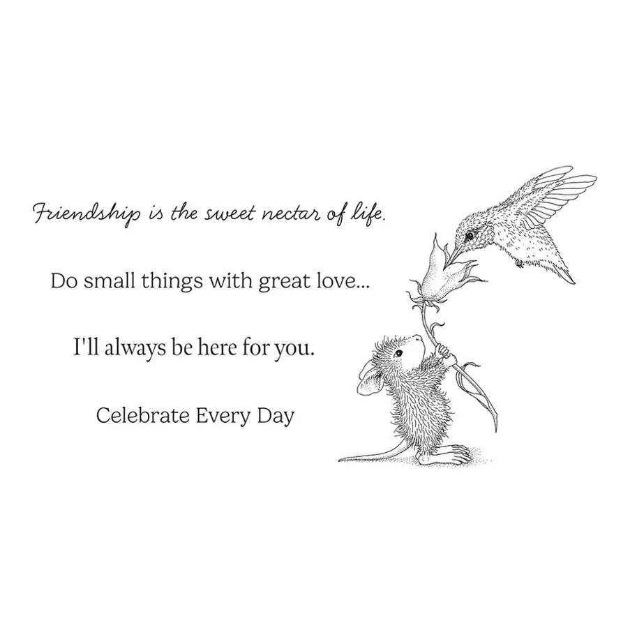 Spellbinders House-Mouse Rare Bloom Cling Rubber Stamps Sweet Nectar 