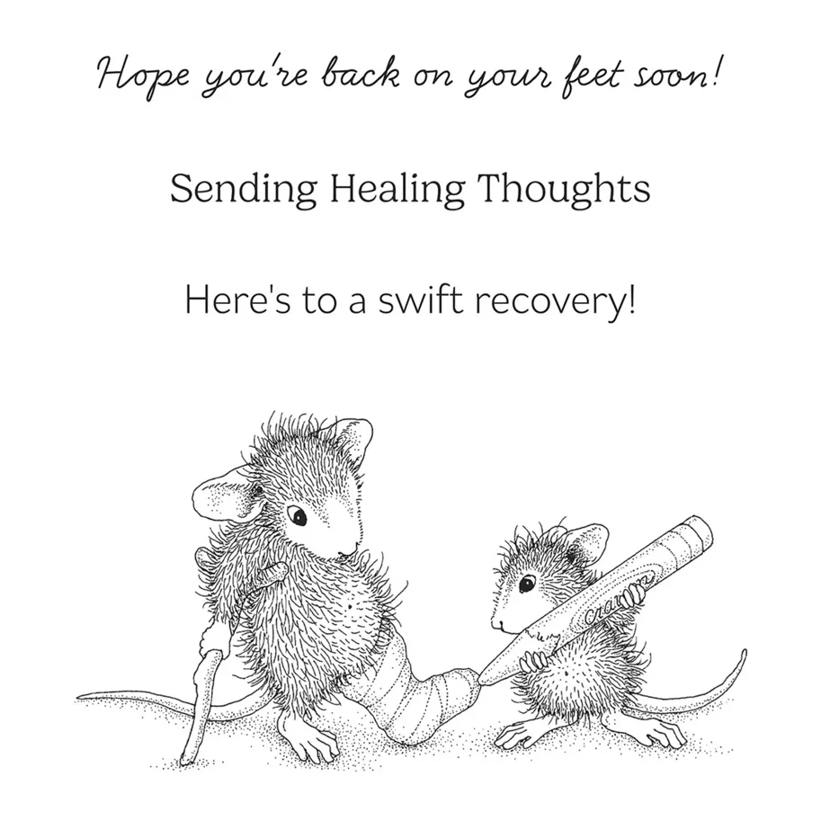 Spellbinders House-Mouse Healing Thoughts Cling Rubber Stamp Set 